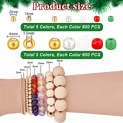 3500 шт. 10 вида стеклянных круглых бусин&nbsp;SEED-PH0002-15