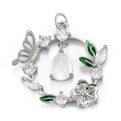 Подвески из прозрачного кубического циркония из латуни&nbsp;ZIRC-C024-20P