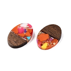 Подвески из прозрачной смолы и ореха&nbsp;RESI-T057-04L