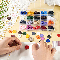 160 шт. 20 цвета пуговицы из смолы с 4 отверстиями&nbsp;BUTT-TA0001-29C