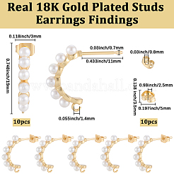 5 пара латунных гвоздиков для сережек с покрытием&nbsp;KK-BBC0020-92