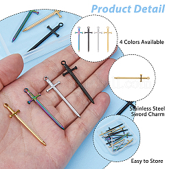 20 шт. подвески из нержавеющей стали 201 двух цветов&nbsp;STAS-HS0001-29