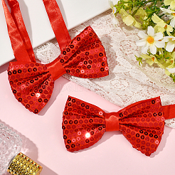 2 шт. регулируемые галстуки-бабочки с пайетками&nbsp;AJEW-SP0003-47