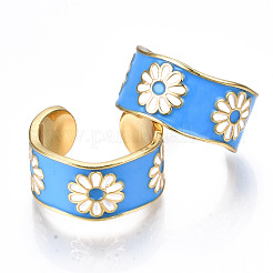 Манжеты из латуни с эмалью&nbsp;RJEW-T018-04G-NF