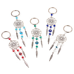 10шт 2-х цветный брелок из стекла и сплава&nbsp;KEYC-TAC00040