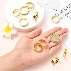 18 шт. 6 стиля 201 нержавеющая сталь рифленые кольца для пальцев&nbsp;RJEW-SC0001-30G