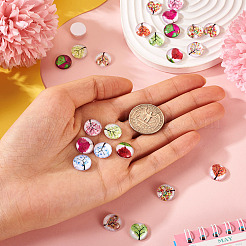 24шт 12 стиля стеклянный кабошон&nbsp;GLAA-TA0001-71