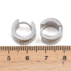 Серьги-кольца из нержавеющей стали 304 с текстурой для женщин&nbsp;EJEW-L307-10P
