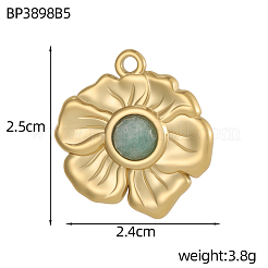 Подвески из нержавеющей стали 304 и бусин из натуральных драгоценных камней.&nbsp;STAS-OY010-25G