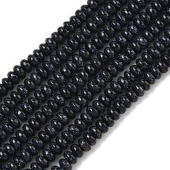 Синтетический синий авантюрин бисер нитей&nbsp;G-K343-C52-01A