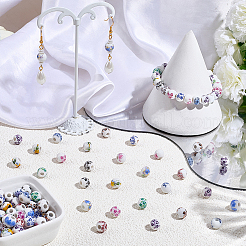 120 шт. печатные фарфоровые бусины&nbsp;PORC-PA0001-13