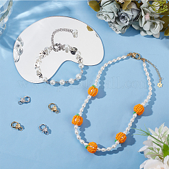 6 шт. 2-цветные застежки-карабины из латуни с микропаве из кубического циркония&nbsp;ZIRC-BBC0003-27