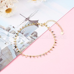 Браслеты с подвесками из натурального разноцветного турмалина&nbsp;BJEW-JB05970