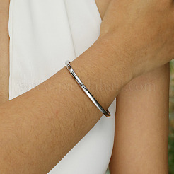 Не тускнеющие гладкие браслеты на петлях из нержавеющей стали 304&nbsp;BJEW-Q772-01P
