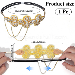 Цветок полиэстер стразы и сплав пластика жемчуг кисточка цепочка аксессуары для волос&nbsp;OHAR-WH20020-02G