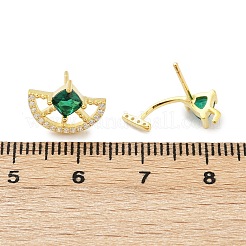 S925 серьги-гвоздики из стерлингового серебра с кубическим цирконием&nbsp;EJEW-V019-01G