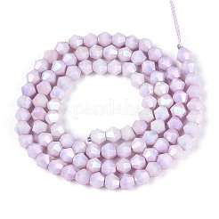 Антикоррозийные гальванические биконические стеклянные бусины&nbsp;X-EGLA-T021-4mm-16-01