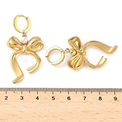 Серьги-кольца с бантом из нержавеющей стали 304&nbsp;LS-EJEW-U065-04G