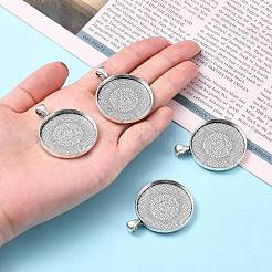 Плоские круглые тибетский стиль сеттинги сплава подвеска кабошон&nbsp;LS-PALLOY-K109-34AS-RS