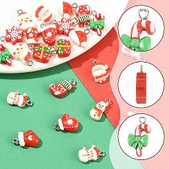 24шт 12 стиля рождественские подвески из непрозрачной смолы&nbsp;RESI-FS0002-41