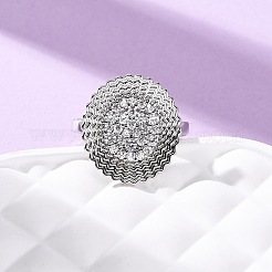 Латунные микро проложить манжеты кольца кубического циркония&nbsp;RJEW-D323-04P