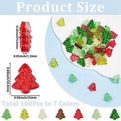 80шт 7 цвета прозрачные стеклянные бусины&nbsp;GLAA-SC0002-81