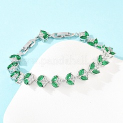 Теннисные браслеты из платиновой латуни с микропаве из кубических цирконий&nbsp;BJEW-B160-09P