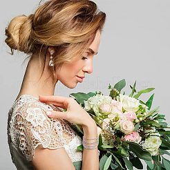 4шт. набор теннисных браслетов с кристаллами и стразами в 4 стилях&nbsp;BJEW-FI0001-57