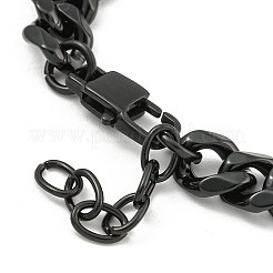 Браслеты из кубинской цепочки с овальными звеньями из нержавеющей стали 304 для женщин&nbsp;BJEW-G717-17EB