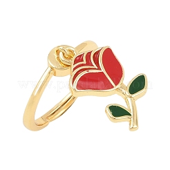 Регулируемые латунные эмалевые кольца-подвески для женщин&nbsp;LS-RJEW-A090-03G