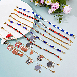 8 шт. 8 стиля цепочки для бейсболок из полимерной глины&nbsp;HJEW-FH00214