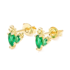 Серьга-гвоздик из латуни с кубическим цирконием&nbsp;EJEW-C021-04G