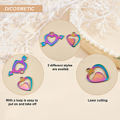 60 шт. 2 подвески из нержавеющей стали 304 в радужном цвете с покрытием на стойке&nbsp;STAS-DC0008-42