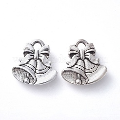 Тибетский стиль сплава Рождественский колокольчик подвески&nbsp;LS-TIBEP-GC158-AS-RS