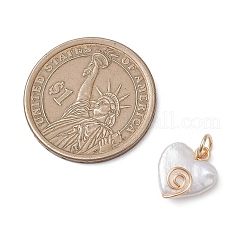 Подвески в форме сердца из натурального жемчуга кеши&nbsp;PALLOY-JF04809-01