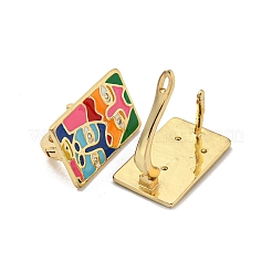 Серьги-кольца из латуни с микропаве из кубического циркония&nbsp;EJEW-C088-12G