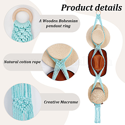 3шт. 3-х цветная вешалка для шляп из хлопка с деревянной отделкой&nbsp;ODIS-PH0001-78