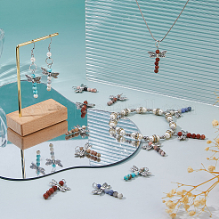 30 шт. подвески в виде стрекозы в двух стилях из натурального содалита&nbsp;PALLOY-FH00164