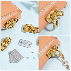 8 комплект застежек-подвесок из сплава с двойным D-образным кольцом для ремня сумки&nbsp;FIND-WR0008-89