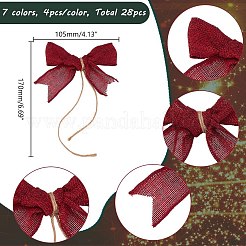 28 шт. 7-х цветные аксессуары для украшения бантом из мешковины&nbsp;HJEW-AR00010