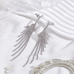 1 пара серег-гвоздиков с кисточками из сплава и стразами для женщин&nbsp;EJEW-LP0012-22P