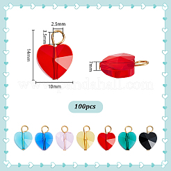 100 шт. Прозрачные стеклянные подвески&nbsp;PALLOY-GA00031