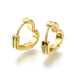 Серьги-кольца из латуни в форме сердца&nbsp;LS-EJEW-H157-05G