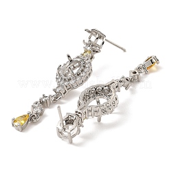 Стойка покрытие латунь с кубическим цирконием серьги-гвоздики находка&nbsp;KK-Z085-11P