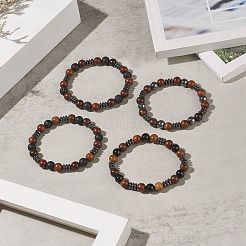 Эластичный браслет из драгоценных камней и деревянных бусин для женщин&nbsp;BJEW-JB09153