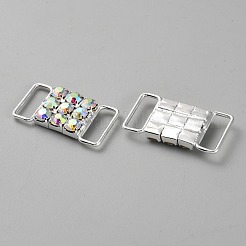 Латунные застежки бикини со стразами и пряжкой с пуговицами. для украшения бикини для купания&nbsp;FIND-WH0161-67C