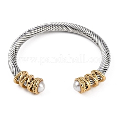 Ионное покрытие (ip) 304 нержавеющая сталь манжеты браслеты для женщин&nbsp;STAS-M023-16GP