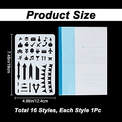 16шт письмо геометрический пластиковый рисунок трафареты для рисования&nbsp;DIY-WH0320-25