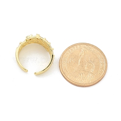 Кольца-манжеты для женщин с покрытием «слеза» из латуни с микропаве из прозрачных кубических цирконий&nbsp;RJEW-M028-80G