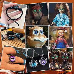 2 пакетик флуоресцентных стеклянных кабошонов&nbsp;GGLA-PH0001-74